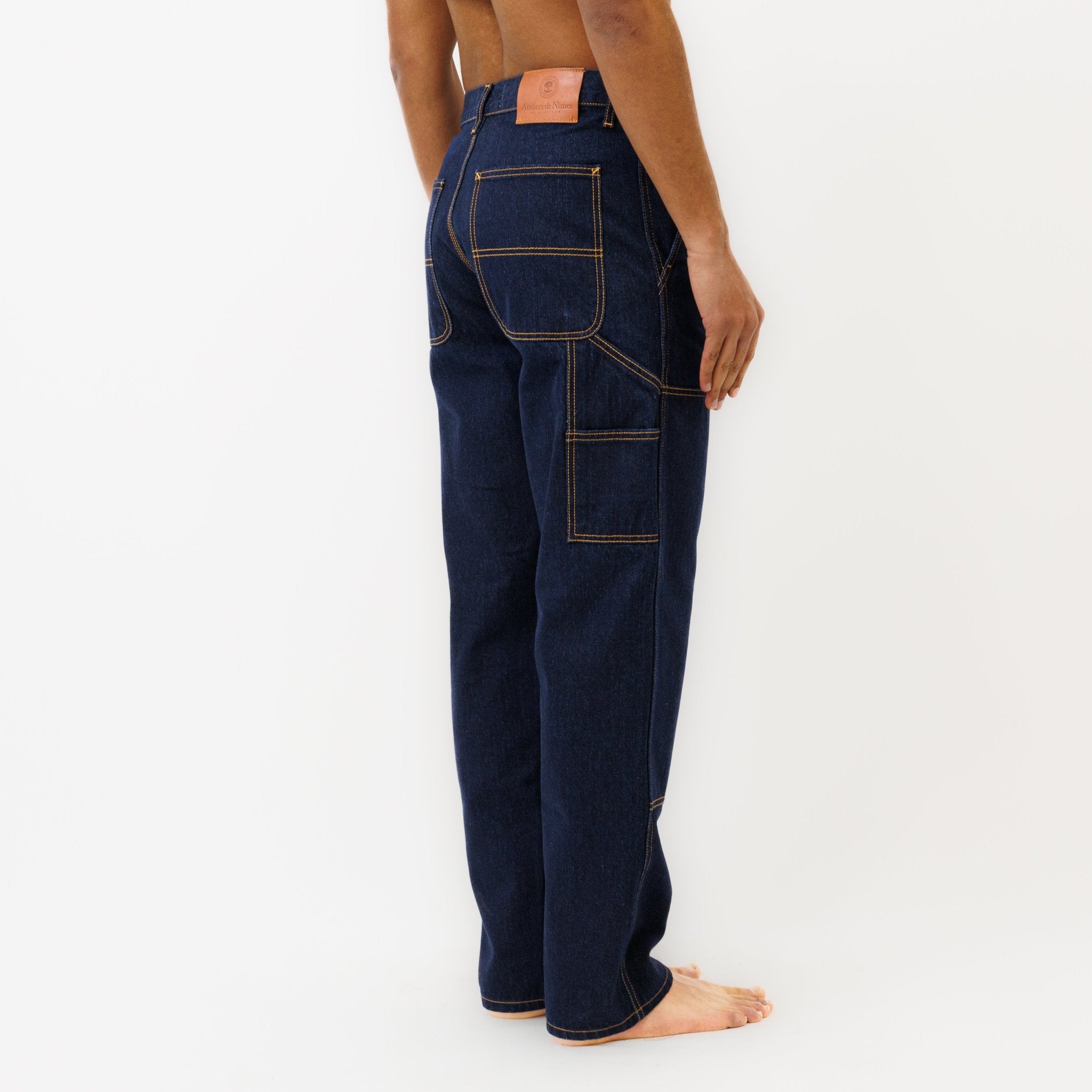 Pantalon DN Charpentier Coupe Ample Bleu Un Lavage - Ateliers de Nîmes