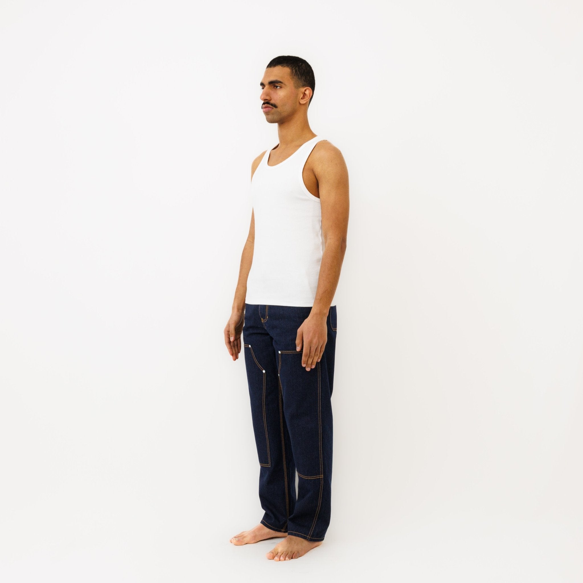 Pantalon DN Charpentier Coupe Ample Bleu Un Lavage - Ateliers de Nîmes