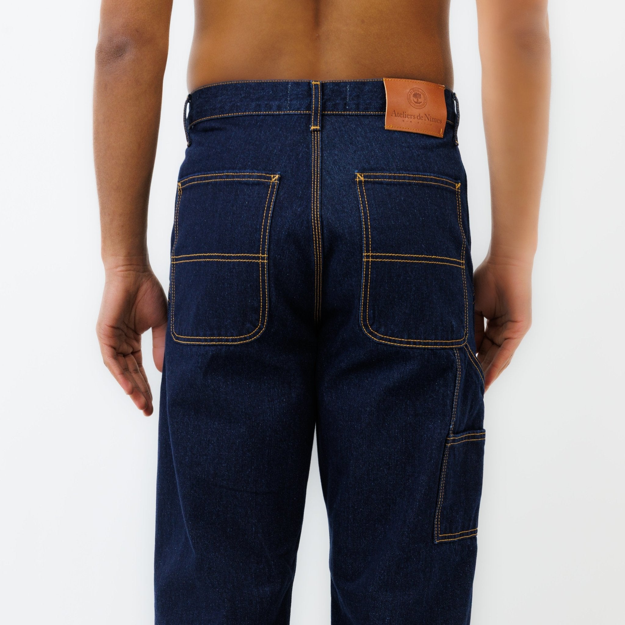 Pantalon DN Charpentier Coupe Ample Bleu Un Lavage - Ateliers de Nîmes