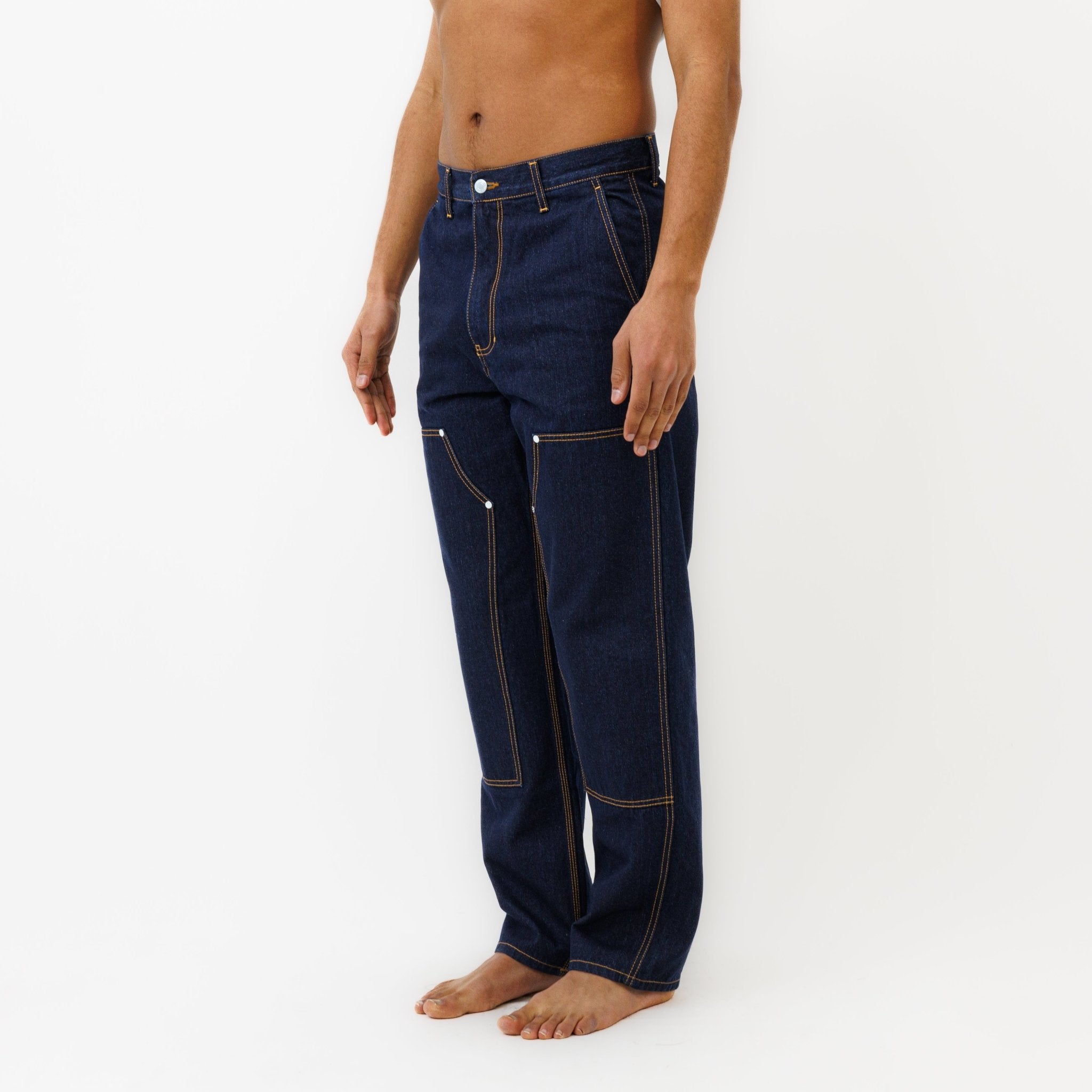 Pantalon DN Charpentier Coupe Ample Bleu Un Lavage - Ateliers de Nîmes