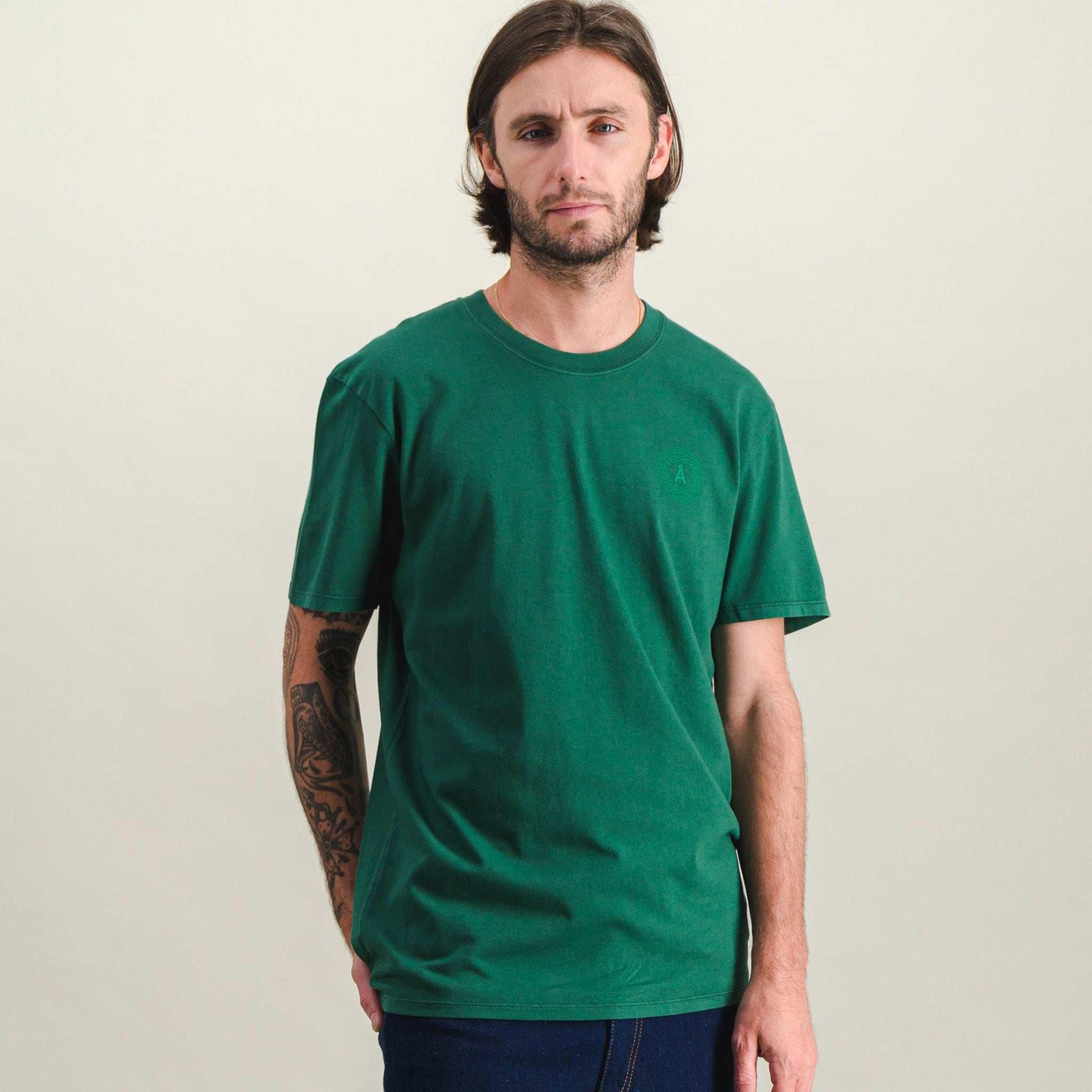 T-shirt "Augusta Per Angusta" logo vert - Ateliers de Nîmes