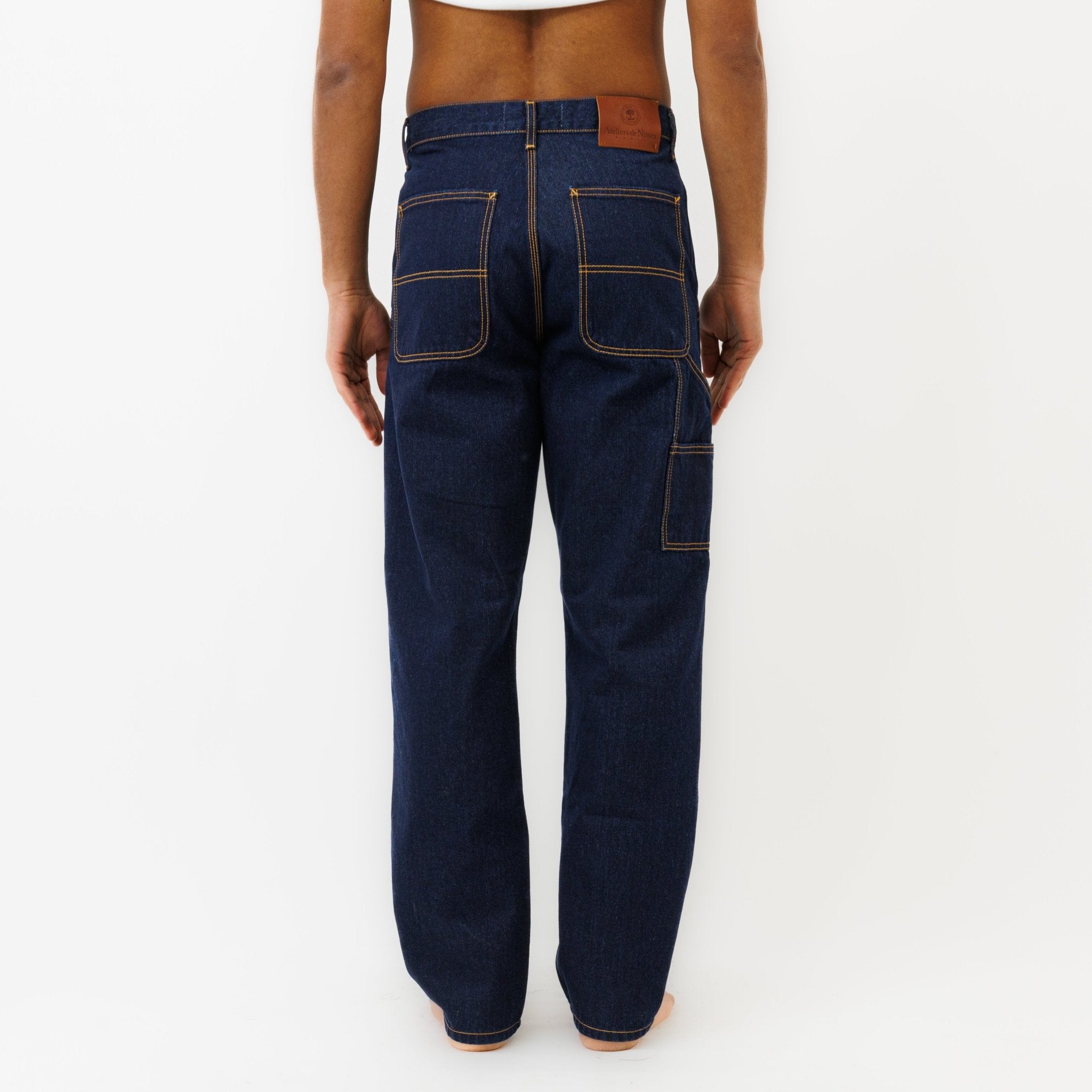 Pantalon DN Charpentier Coupe Ample Bleu Un Lavage - Ateliers de Nîmes