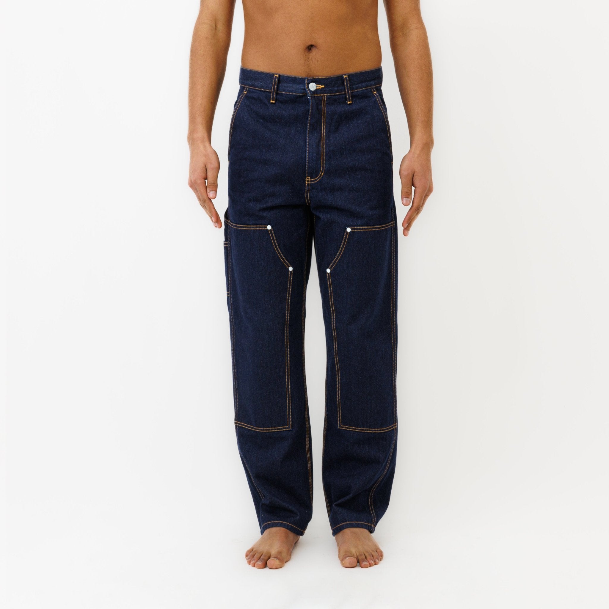 Pantalon DN Charpentier Coupe Ample Bleu Un Lavage - Ateliers de Nîmes