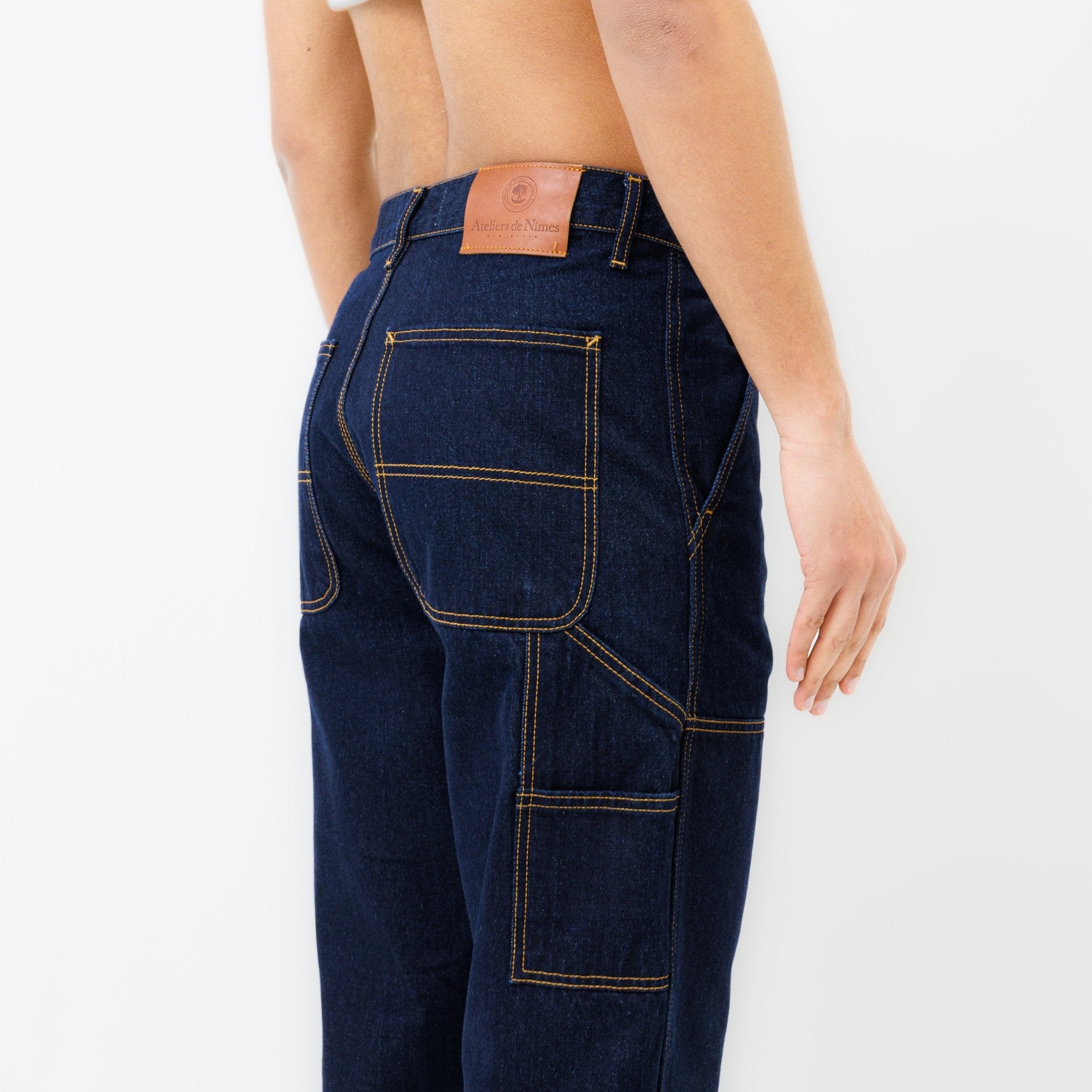 Pantalon DN Charpentier Coupe Ample Bleu Un Lavage - Ateliers de Nîmes