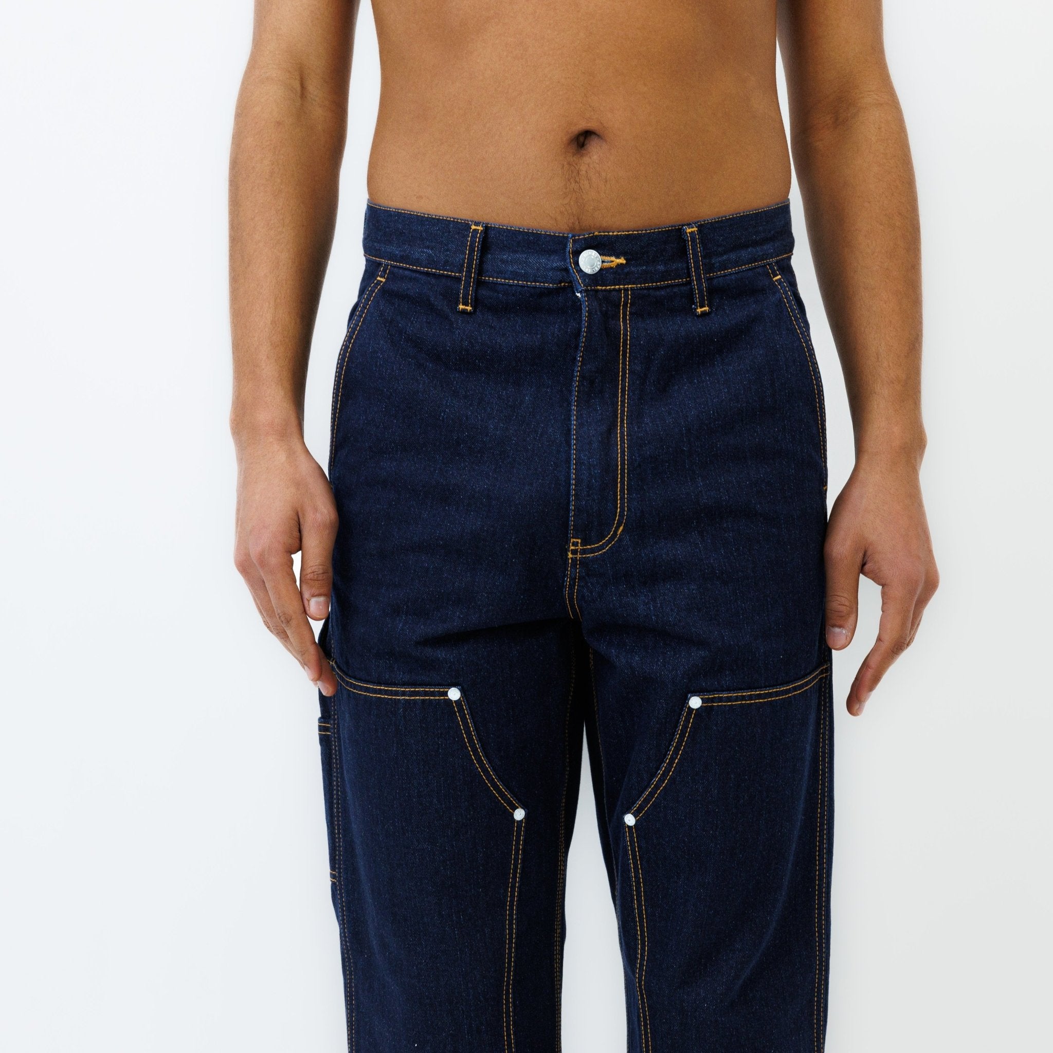 Pantalon DN Charpentier Coupe Ample Bleu Un Lavage - Ateliers de Nîmes