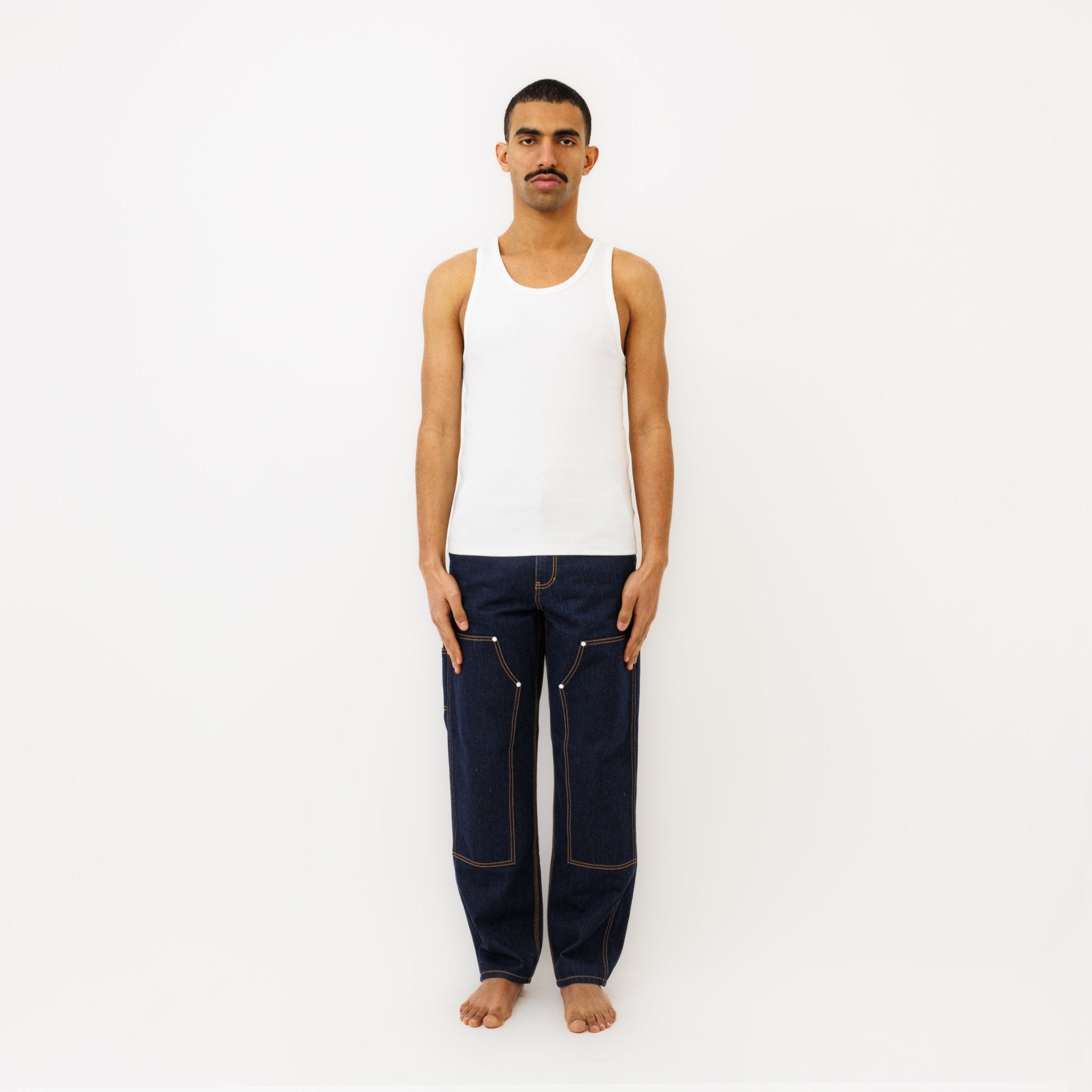 Pantalon DN Charpentier Coupe Ample Bleu Un Lavage - Ateliers de Nîmes