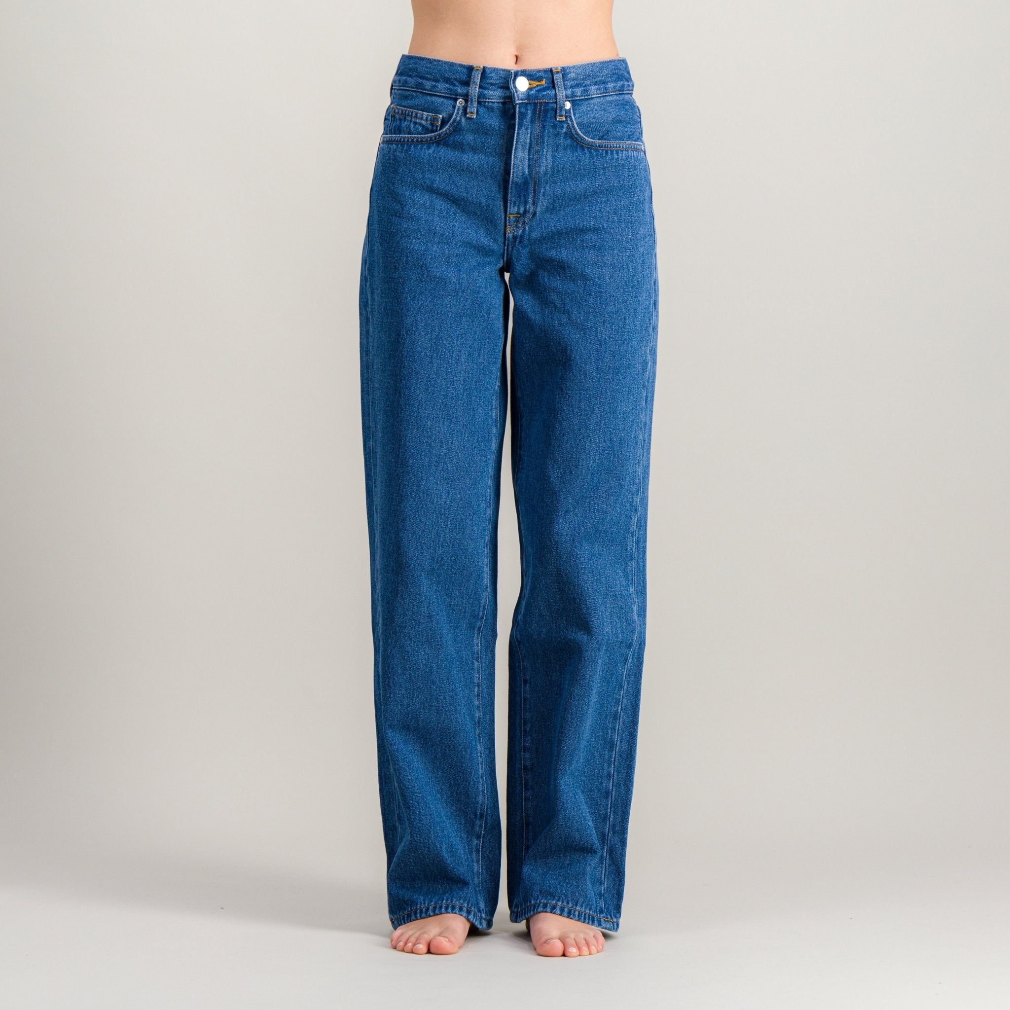 Loose Jeans Coupe Boyfriend Jean Baggy Jean Coupé Genoux Jeans