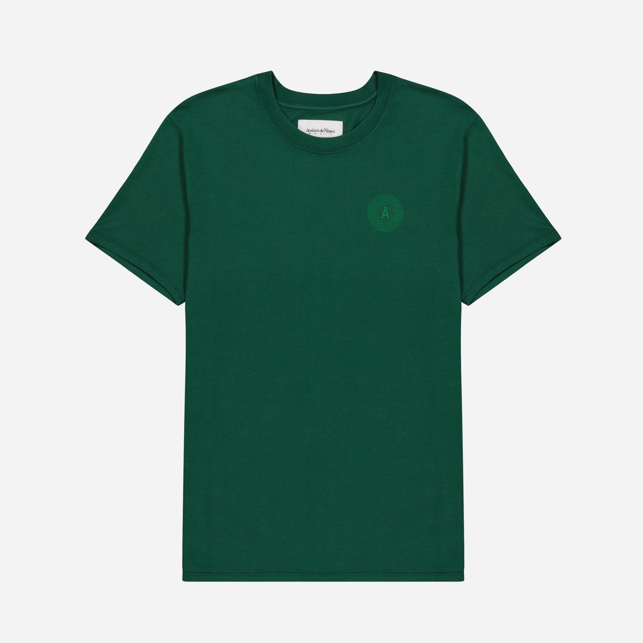 T-shirt "Augusta Per Angusta" logo vert - Ateliers de Nîmes